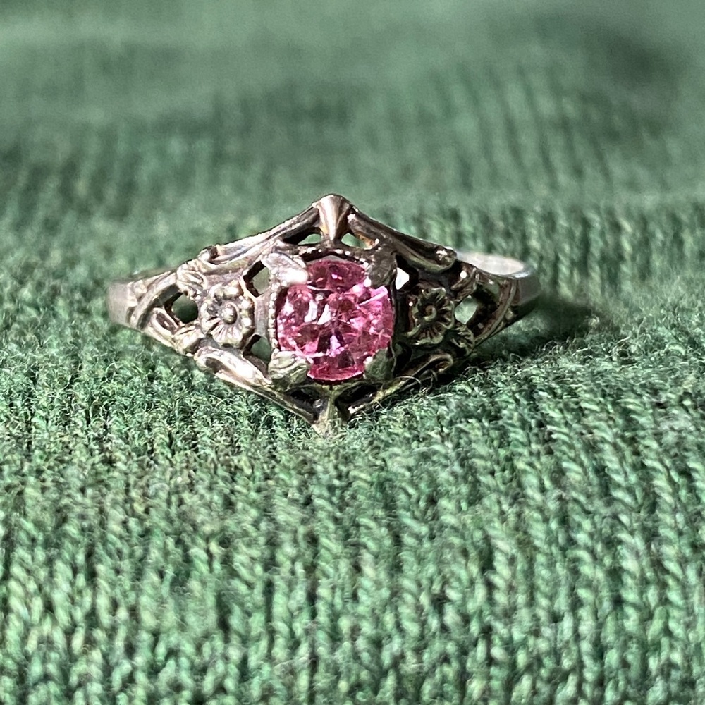 Pink Tourmaline Sterling Silver Ring
